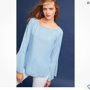 Olive Green Bell Sleeve Cloth and Stone Blouse